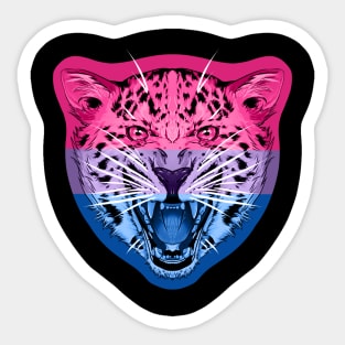 illustrated Jaguar PRIDE series Bi pride flag Sticker